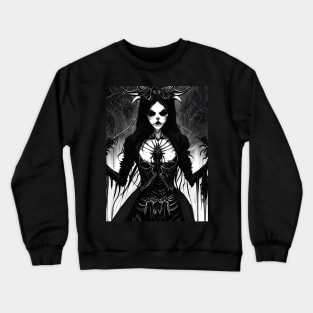 Grim Beauty: Embracing the Dark Side with Black and White Art Crewneck Sweatshirt